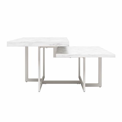 Brielle - Table Basse En Effet Marbre Blanc