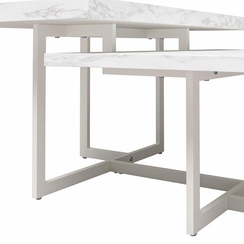 Brielle - Table Basse En Effet Marbre Blanc