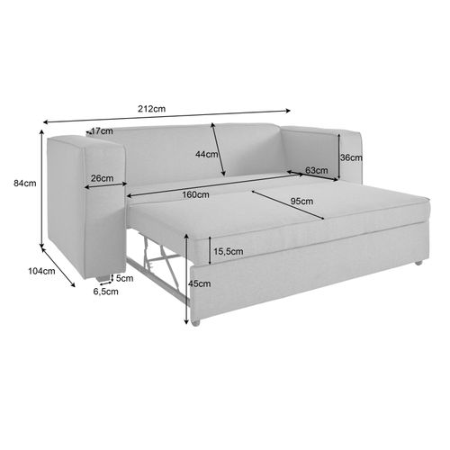 Asmund-canapé Lit Avec Surface De Couchage 160x202 Cm En Line Look Gris