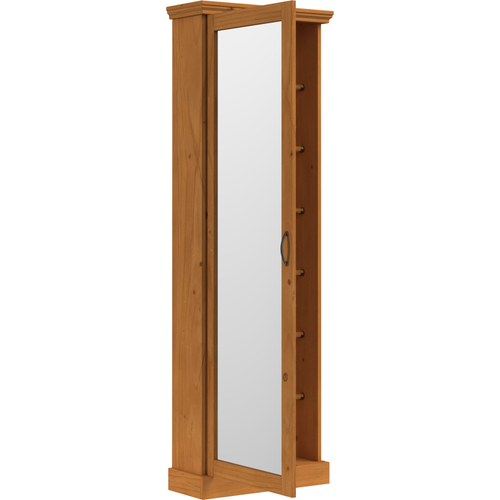 Selma-rangement à Chaussures Avec 1 Porte Miroir En Pin En Cire Teintée