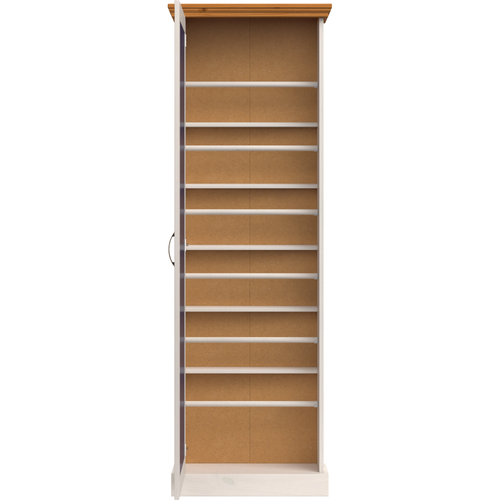 Selma-rangement à Chaussures Avec 1 Porte Miroir En Pin Blanc