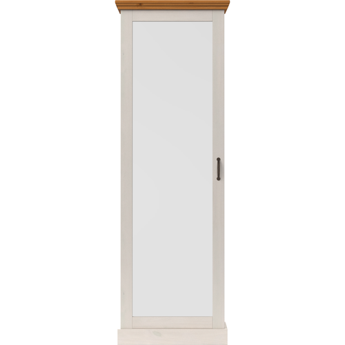 Selma-rangement à Chaussures Avec 1 Porte Miroir En Pin Blanc