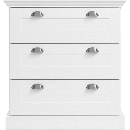 Motala-commode Avec 3 Tiroirs En Effet Bois Blanc
