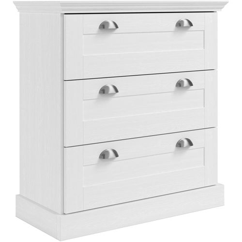 Motala-commode Avec 3 Tiroirs En Effet Bois Blanc