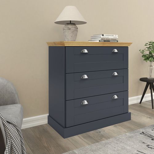 Motala-commode Avec 3 Tiroirs En Effet Bois Anthracite