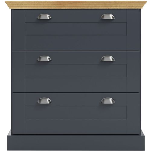 Motala-commode Avec 3 Tiroirs En Effet Bois Anthracite