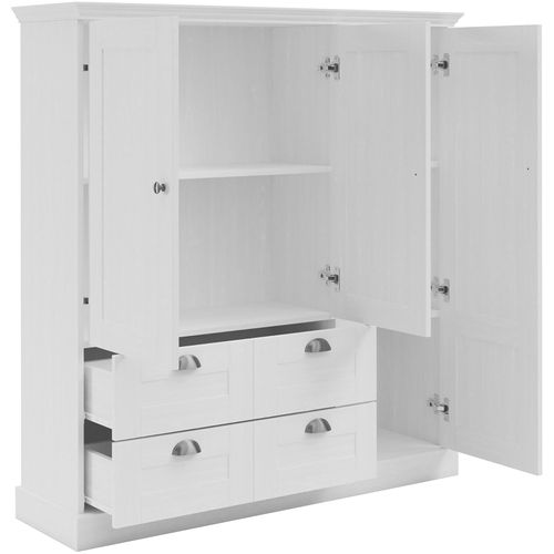 Motala-armoire à 3 Portes Et 2 Tiroirs En Aspect Bois Blanc