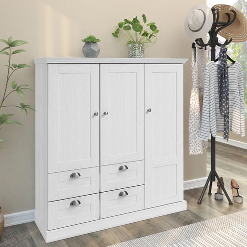 Motala-armoire à 3 Portes Et 2 Tiroirs En Aspect Bois Blanc