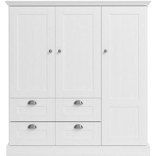 Motala-armoire à 3 Portes Et 2 Tiroirs En Aspect Bois Blanc