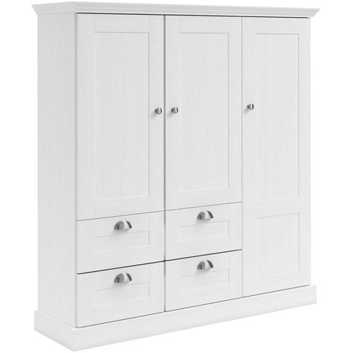 Motala-armoire à 3 Portes Et 2 Tiroirs En Aspect Bois Blanc
