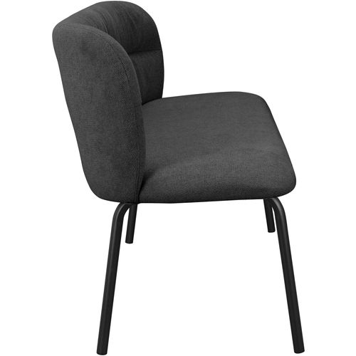 Casey-banc De Salle à Manger En Tissu Gris Avec Pieds En Métal Noir