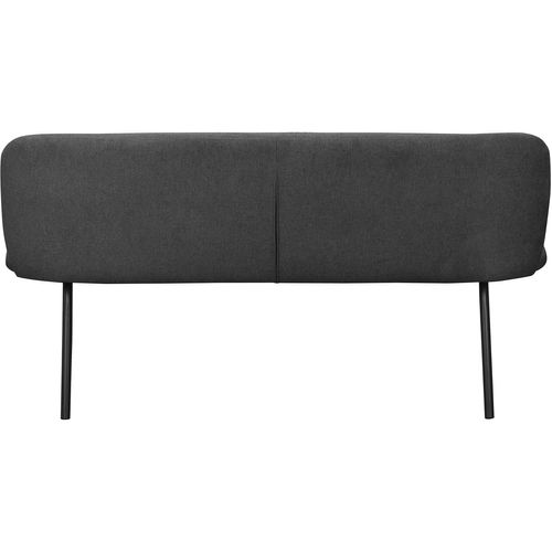 Casey-banc De Salle à Manger En Tissu Gris Avec Pieds En Métal Noir