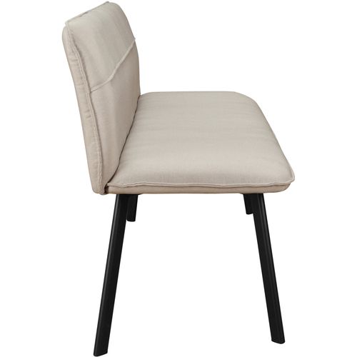 Taylor-banc De Salle à Manger En Tissu Crème Et Pieds En Métal Noir