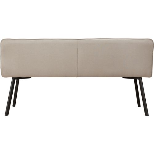 Taylor-banc De Salle à Manger En Tissu Crème Et Pieds En Métal Noir