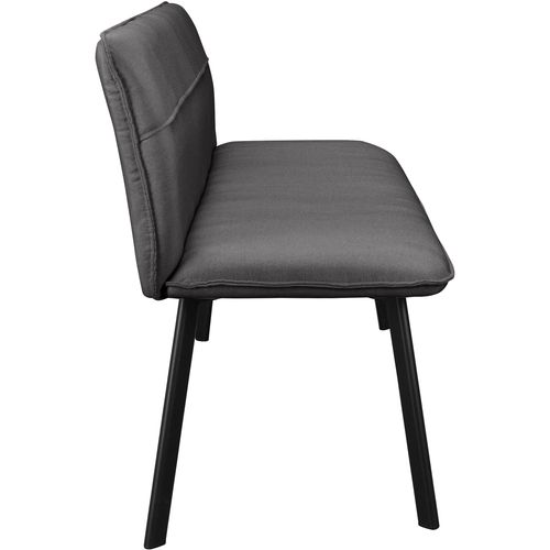 Taylor-banc De Salle à Manger En Tissu Anthracite Et Pieds En Métal Noir