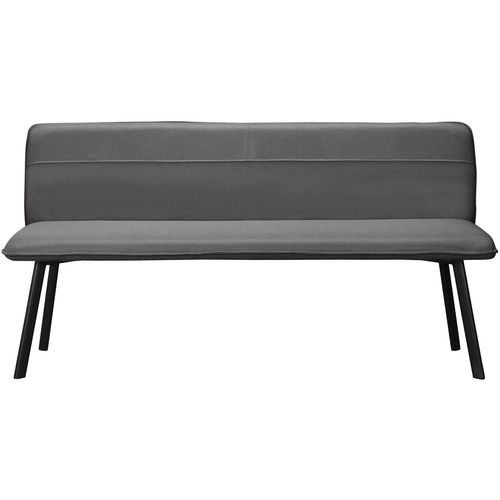 Taylor-banc De Salle à Manger En Tissu Anthracite Et Pieds En Métal Noir