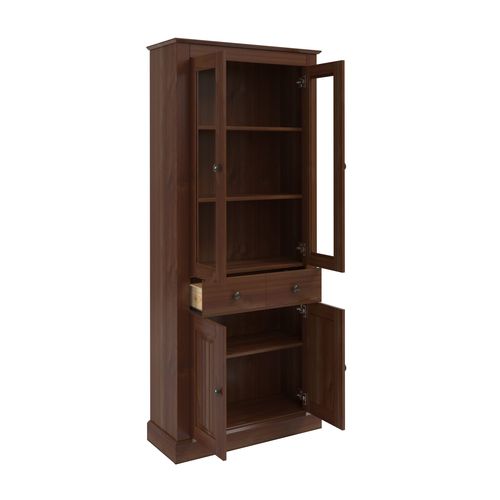 Mille-vitrine Avec 2 Portes Vitrées En Brun Pin