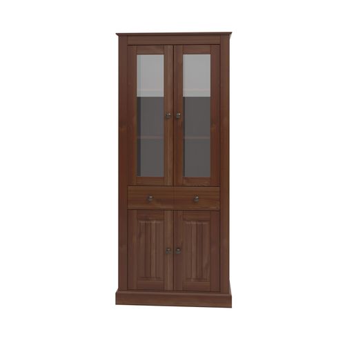 Mille-vitrine Avec 2 Portes Vitrées En Brun Pin