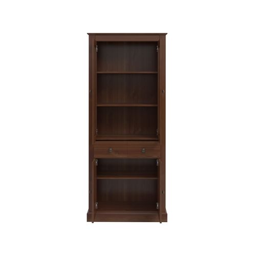 Mille-vitrine Avec 2 Portes Vitrées En Brun Pin