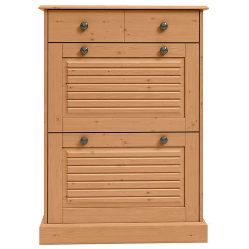 Mille-meuble à Chaussures Avec 2 Portes Battantes 1 Tiroir En Pin Nature