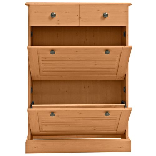 Mille-meuble à Chaussures Avec 2 Portes Battantes 1 Tiroir En Pin Nature