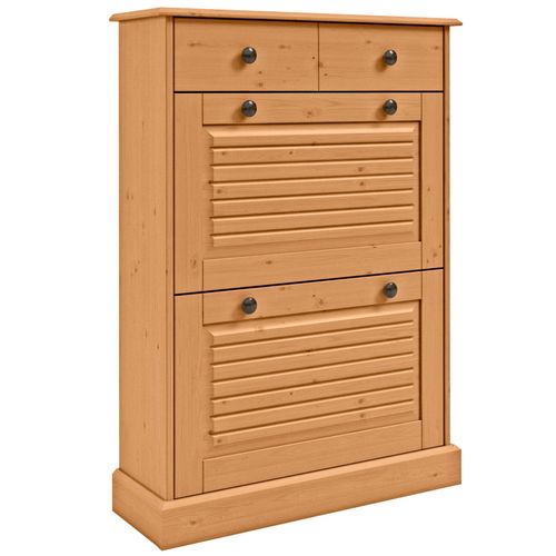 Mille-meuble à Chaussures Avec 2 Portes Battantes 1 Tiroir En Pin Nature