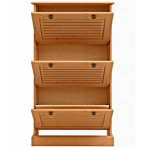 Mille-meuble à Chaussures Avec 3 Portes Battantes En Pin Nature