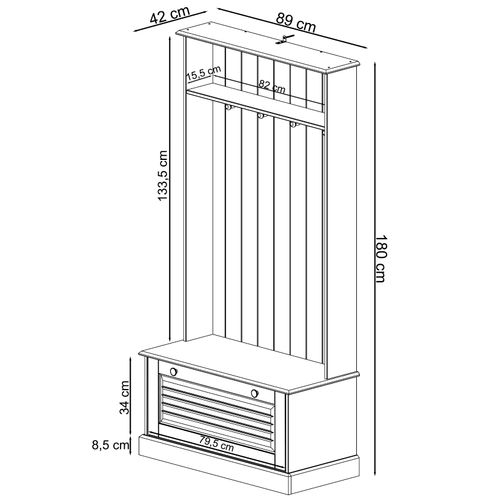 Mille-armoire à 1 Abattant En Pin Brun