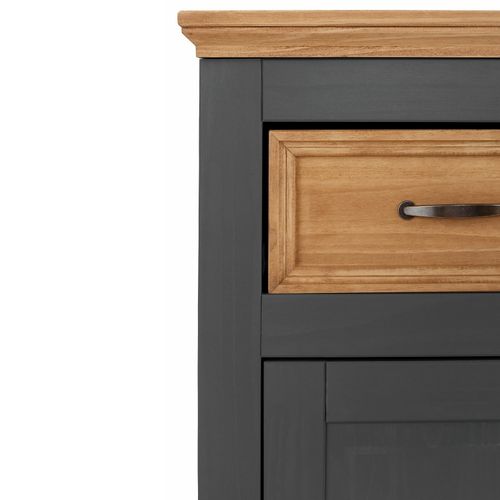 Selma-buffet 4 Portes Et 4 Tiroirs En Pin Anthracite
