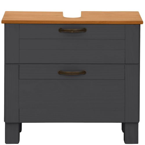 Alby-meuble Sous Évier Avec 1 Rabat 1 Tiroir En Aspect Bois Anthracite