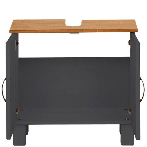 Alby-meuble Sous Évier Avec 2 Portes En Aspect Bois Anthracite