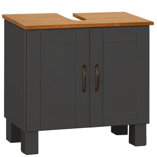 Alby-meuble Sous Évier Avec 2 Portes En Aspect Bois Anthracite