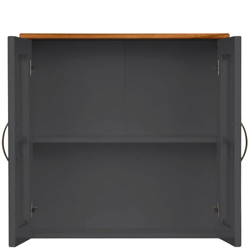 Armoire Murale 2 Portes Vitrées En Pin Anthracite