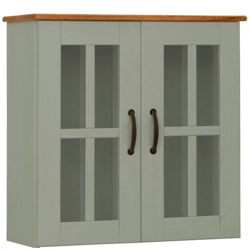 Armoire Murale Avec 2 Portes Vitrées En Pin Vert