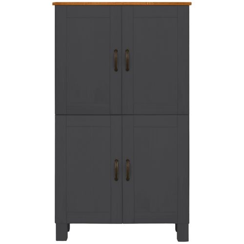 Alby-armoire De Salle De Bain Avec 4 Portes En Pin Anthracite