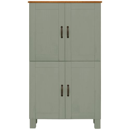 Alby-armoire De Salle De Bain Avec 4 Portes En Pin Anthracite