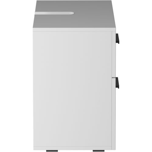 Malika-meuble Sous Évier Avec 1 Porte Battante 1 Tiroir En Blanc Anthracite