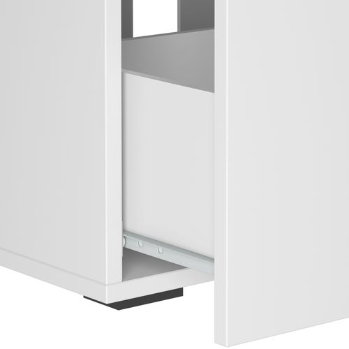 Malika-meuble Sous Évier Avec 1 Porte Battante 1 Tiroir En Blanc Anthracite