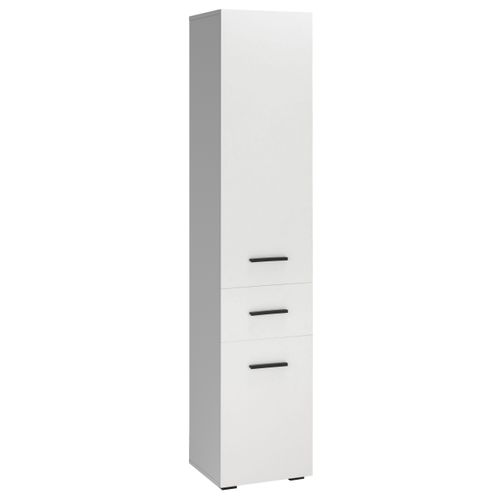 Malika-armoire Haute Blanche à 2 Portes Et 1 Tiroir