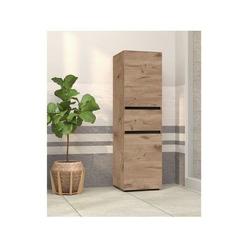 Wisla -armoire De Salle De Bain Avec 4 Portes Et 1 Tiroir Aspect Chêne
