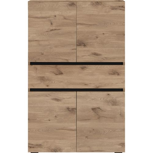 Wisla -armoire De Salle De Bain Avec 4 Portes 1 Tiroir En Anthracite Blanc