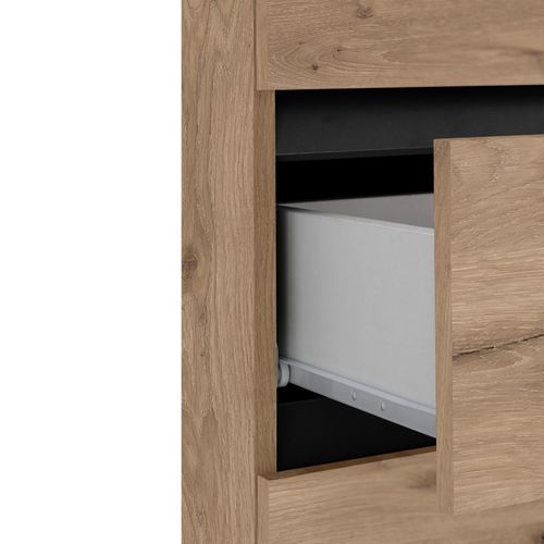 Wisla -armoire De Salle De Bain Avec 4 Portes 1 Tiroir En Anthracite Blanc