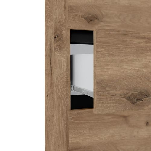 Wisla -armoire De Salle De Bain Avec 4 Portes 1 Tiroir Aspect Chêne Anthracite