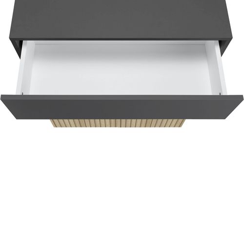 Wisla -armoire De Salle De Bain Avec 4 Portes Aspect Bois Anthracite