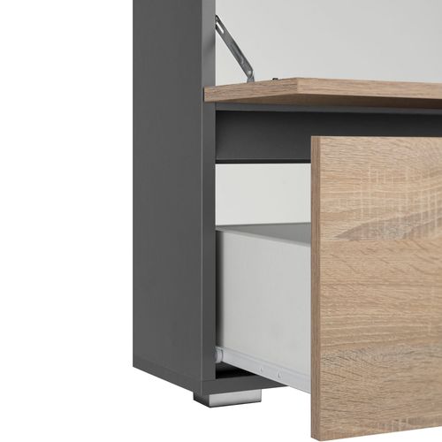 Wisla -ensemble De Salle De Bain Avec 2 Armoires Aspect Chêne Anthracite