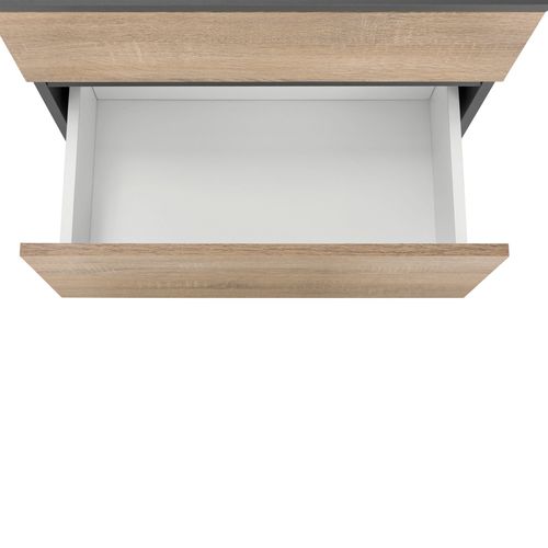 Wisla -ensemble De Salle De Bain Avec 2 Armoires Aspect Chêne Anthracite