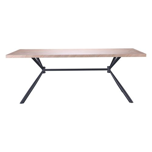 Larchant-table De Salle à Manger 200x100 Cm 10 Couverts, Aspect Chêne, Motif Arêtes De Poisson