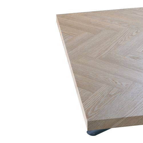 Larchant-table De Salle à Manger 200x100 Cm 10 Couverts, Aspect Chêne, Motif Arêtes De Poisson