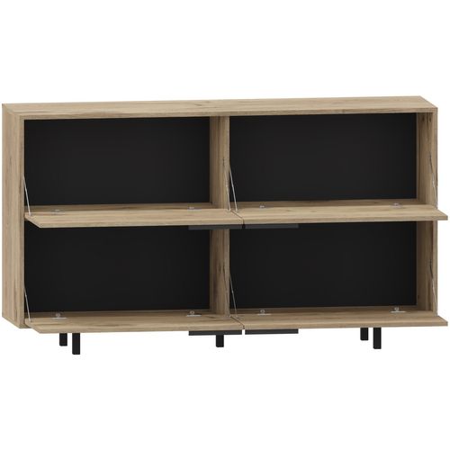 Alberto-buffet Avec 4 Volets En Aspect Chêne