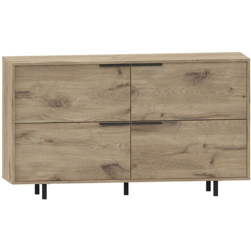 Alberto-buffet Avec 4 Volets En Aspect Chêne